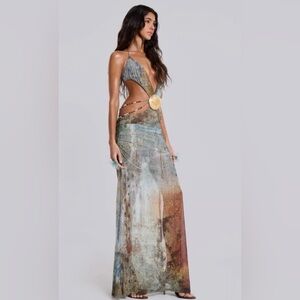 Jaded London Vida backless maxi Dress size M